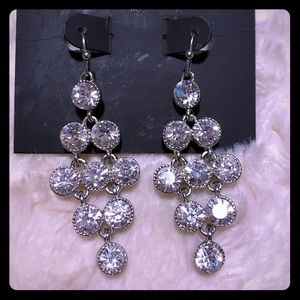 Silver Crystal dangle earrings